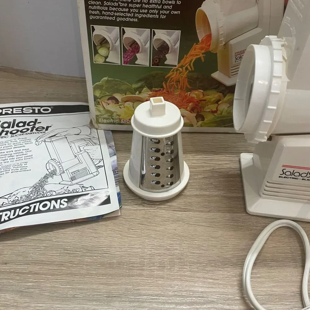 Vintage Presto Salad Shooter Electric Slicer Shredder 02910 Original Box Tested
